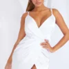 Shape Robe Moulante Cache-coeur Satinée Blanche à Bretelles Nouées -Jolie Vêtue Soldes Magasin dfe66b02c856fe67889f3b041c2e60e5bef70481 cmm4412 1