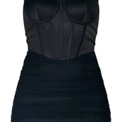 Mini Robe Corset Noire En Mesh à Bonnets Coquilles -Jolie Vêtue Soldes Magasin dffaedba9ddc4bd239a29dd3d2da61694876268c cna9039 5