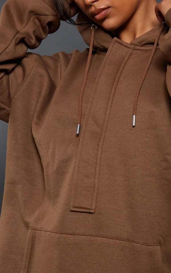 Robe Sweat Espresso à Capuche Et Poche Oversize Devant 6 Robe Sweat Espresso à Capuche Et Poche Oversize Devant – Image 4