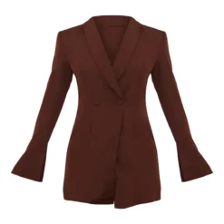 Robe Blazer Chocolat à Double Boutonnière Et Manches Flûtes -Jolie Vêtue Soldes Magasin e108fd4409917b677ff0b5c746474469f7df2663 cnc2330 5