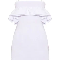 Robe Moulante Tissée Stretch Blanche à Détail Volanté -Jolie Vêtue Soldes Magasin e1b198f9b8f47131d720eda07b5f5e4795b62abb cnd5430 5