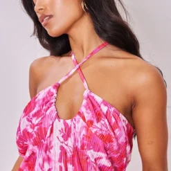 Logic Robe Droite Dos Nu Plissée Fleurie Rose -Jolie Vêtue Soldes Magasin e1c20ea27adf3f06c53032ce692f1b769c1594c7 cne8635 4