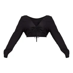 Plus Robe Mi-longue Texturée Froncée Noire à Découpe -Jolie Vêtue Soldes Magasin e1cbd68fb915948d0a749e450b17374c4b4e7334 cmw3068 6