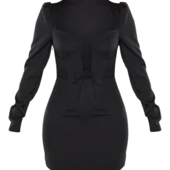 Robe Moulante Manches Longues Noire à Armatures Et Laçage -Jolie Vêtue Soldes Magasin e1f61b65ea2ba4b4c80a58fe166e4c019a2f5574 CMF8543 3