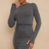 Robe Moulante Côtelée Gris Anthracite à Nouer Sur La Taille -Jolie Vêtue Soldes Magasin e280867238a62be443f5c32cccfadd9106f98de1 cnb3600 1