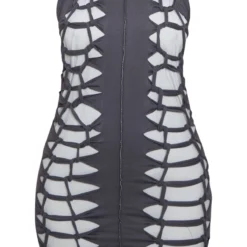 Petite Mini Robe Déchirée Gris Anthracite Style Tressé -Jolie Vêtue Soldes Magasin e2a2c8c0b96a31f30c1be9a9fa6e8a1a3d62cb52 cnd3223 5
