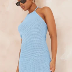 Robe Mi-longue Dos Nu En Maille Tricot Texturée Bleu Vif -Jolie Vêtue Soldes Magasin e2c9302e4fad41cd6b0a12155874b64987882c34 cnd7438 4