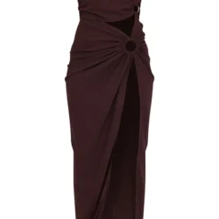 Robe Asymétrique Longue Chocolat à Découpes Et Anneaux -Jolie Vêtue Soldes Magasin e34e999b02a7074a435934fda75337b51c161e60 cne1820 5