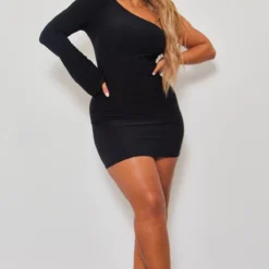 Shape Robe Très Moulante Noire à Manche Asymétrique évasée -Jolie Vêtue Soldes Magasin e37317950779efb0c3dbc4219470bae7c1da647e cnb1214 3