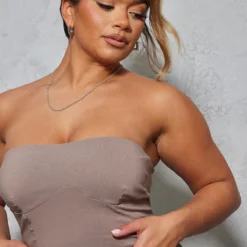 Shape Robe Moulante Tissée Stretch Café Au Lait à Armatures Et Détail Coutures -Jolie Vêtue Soldes Magasin e38d15c0a10081b0a79d4984757a02952f8d4d06 cnd0574 4