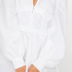 Robe Patineuse En Maille Tissée Blanche à Boutons Et Manches Bouffantes -Jolie Vêtue Soldes Magasin e38ea1941cda6cccb6018d17507a4d5cdc6cbaa5 cmh3626 4