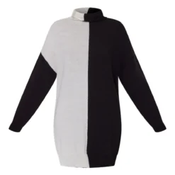 Robe Pull En Maille Noir & Blanc Style Colourblock à Col Roulé 11 Robe Pull En Maille Noir & Blanc Style Colourblock à Col Roulé -Jolie Vêtue Soldes Magasin e393c760092d8fea08f687f566c1a0399f9a1b6e cnc0907 5