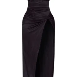 Shape Robe Fendue Longue Enduite Noire à Col Bénitier Et Torsade -Jolie Vêtue Soldes Magasin e3c17dd1862c3dc2e2eab0aae17c9b2a61874917 cna5995 5