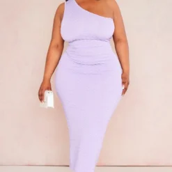 Plus Robe Mi-longue Lilas Effet Bulle Texturée Asymétrique -Jolie Vêtue Soldes Magasin e3d0d6723f60adf14420ba8015f7070588d3bdcf cne4148 3