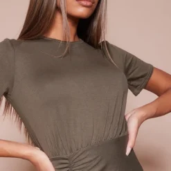 Robe T-shirt En Jersey Kaki -Jolie Vêtue Soldes Magasin e424f713f459896e6c8b88c09a38980444c3d9c9 cnd5514 4