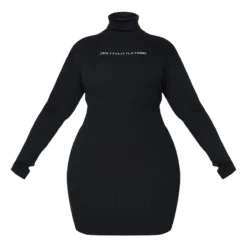 PRETTYLITTLETHING Plus Robe Moulante En Maille Côtelée Noire -Jolie Vêtue Soldes Magasin e5781dd4b78a5e77be9ff6002c47f79accdab141 cmn9535 6