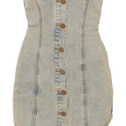 Robe Courte En Jean Délavé Vintage à Ourlet Incurvé Et Boutons -Jolie Vêtue Soldes Magasin e5bbbe4b6d469d447503ea101c92be04de09f4b5 cnc9809 5