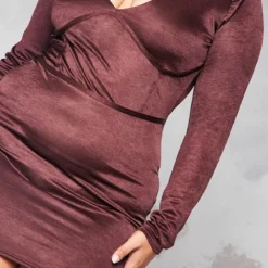 Plus Robe Moulante Chocolat à Détail Coutures -Jolie Vêtue Soldes Magasin e5fabee11495187f104204fb084d58df635e2e3d cnb6933 4