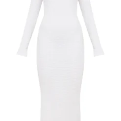 Robe Mi-longue Texturée Blanche à Manches Longues Et Dos Ouvert -Jolie Vêtue Soldes Magasin e68dd7c6ff81d87d32c608522cb392654d0c64e0 cnd4026 5