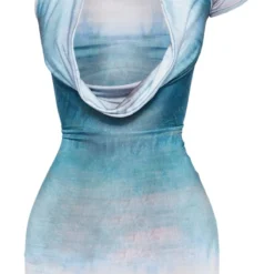 Robe Asymétrique Très Moulante Imprimé Dégradé Multicolore à Col Bénitier -Jolie Vêtue Soldes Magasin e6994a2cf587d4ed48120b93846e1804ca224320 cnd7694 5