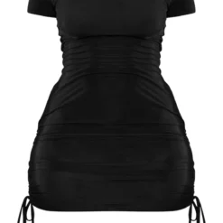 Logic Shape Robe Moulante Noire à Manches Courtes Et Côtés Froncés 11 Logic Shape Robe Moulante Noire à Manches Courtes Et Côtés Froncés -Jolie Vêtue Soldes Magasin e6e1608895887cd96ec08cb24323b0b5d3ac05b3 cnb0973 5