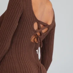 Maternité Robe Moulante De Grossesse Longue En Maille Tricot Chocolat à Nouer Derrière -Jolie Vêtue Soldes Magasin e84a8639fb0a0382d023876834d5bc9743d279b6 cna5399 4