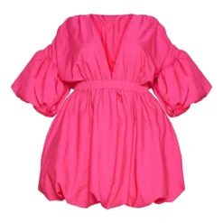 Plus Robe Droite Fuchsia Bouffante à Manches Ballon -Jolie Vêtue Soldes Magasin e84e310a9a76e06c94074248cf20832013ce8bd1 cmy8449 6