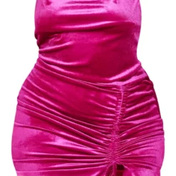 Plus Robe Moulante Volantée En Velours Fuchsia à Bretelles Et Fronces -Jolie Vêtue Soldes Magasin e85d8eb1837cd38544f768b100ff4f86a38c339d cna8308 5