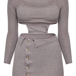 Robe Moulante Côtelée Chocolat à Découpes Sur La Taille Et Détail Boutons -Jolie Vêtue Soldes Magasin e8d1c54872ad92fac42e2dd5d97ac829c822b9fa cmz8386 5