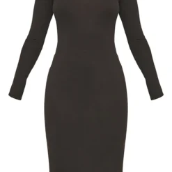 Petite Robe Mi-longue Noire En Jersey à Manches Longues -Jolie Vêtue Soldes Magasin e947fb2dd0e9c4e7d4dfdfd76714b2b987df995d cmf7062 5