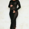 Maternité Robe De Grossesse Fendue Mi-longue Texturée Noire -Jolie Vêtue Soldes Magasin e96d16ce04b6b846777735a00bdc4f7e0513fc0b cnd3131 1