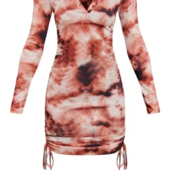 Robe Moulante Froncée Imprimé Tie & Dye Noir à Col Polo -Jolie Vêtue Soldes Magasin e981e8480e6ccdd473924bf4849e2bc418d8946e cnb7228 5