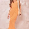 Robe Longue Côtelée Texturée Orange à Bretelles Nouées -Jolie Vêtue Soldes Magasin e9da654a1db7f8f475e84f36c735027c17ad4c5a cne6491 1