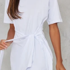 Robe T-shirt Portefeuille Blanche En Coton à Manches Courtes -Jolie Vêtue Soldes Magasin eb2ce93624d611a4cdbd3ec0e29824a881dcd208 cnb1025 4