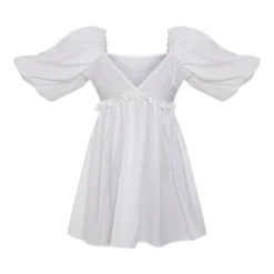 Petite Robe Blanche Bouffante à Manches Volantées -Jolie Vêtue Soldes Magasin eb3ca363579377ae72210b60f3fb2f0a97c68040 cnd0218 5