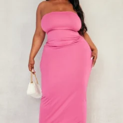 Robe Longue Crêpée Rose Vif Détail Ras-de-cou -Jolie Vêtue Soldes Magasin eb3f8519e89417a513c85a2ad4280185ae0e57e6 cnd4972 3