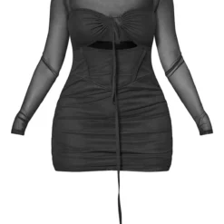 Shape Robe Moulante En Mesh Noir à Détail Corset Et Découpes -Jolie Vêtue Soldes Magasin eb43ff1557a5845e20d2e78d69106df83570a7d8 cmy8078 6