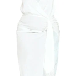 Plus Robe Mi-longue En Effet Lin Crème à Détail Drapé -Jolie Vêtue Soldes Magasin eb9746d5597aa7f5ea4501493f2f1d9944f9d280 cnd6513 5