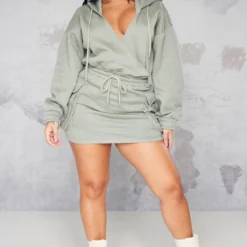 Shape Robe Pull Cache-coeur Vert Sauge Kaki Style Utilitaire à Décolleté Et Poches -Jolie Vêtue Soldes Magasin eb9946463162b939e0a542f2544de6ae5066df6d cnb0928 3