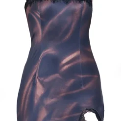 Robe Droite Marron Imprimé Abstrait à Bretelles Et Détail Dentelle -Jolie Vêtue Soldes Magasin ec0de9d9e15c442f30b7400942b85f51300ddfd4 cnc8297 5