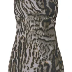 Robe Moulante Marron à Imprimé Léopard à Col Bénitier Et Dos Nu -Jolie Vêtue Soldes Magasin ec5b6bbdc801c5738182dc98e16960dab597c13d cnb2619 5