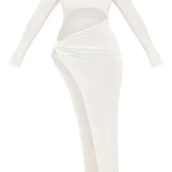 Shape Robe Longue Moulante Blanche à Découpe Et Détail Noué Sur Le Côté -Jolie Vêtue Soldes Magasin ecb4c1300ef56f6daa1c5c5639e95c452715631b cne9306 5