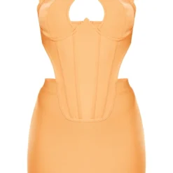 Robe-corset Moulante En Bandage Orange à Bretelles Croisées Et Côtés Découpés -Jolie Vêtue Soldes Magasin ecf4d012d60552156de25cfbae7f64a2ce97a7a7 cnd5902 5