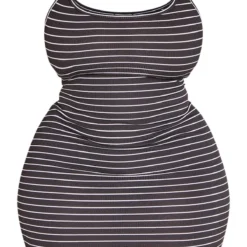 Plus Robe Moulante Noire à Rayures Et Bretelles -Jolie Vêtue Soldes Magasin ed591d55ffae1f42bbf08d912fa92a8ccc57dfc1 cne4172 5
