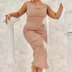 Plus Robe Mi-longue Asymétrique Froncée En Mesh Nude -Jolie Vêtue Soldes Magasin ed6cfd284ff29683f2f8a09819f14bb4a6079970 cnd3515 3