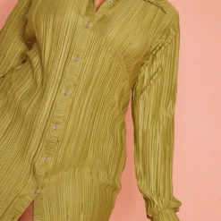 Plus Robe Chemise Plissée Vert Olive -Jolie Vêtue Soldes Magasin edd0b0dd2d2304ab1ec8b3b1dd30bde830bc5e85 cmy8459 5