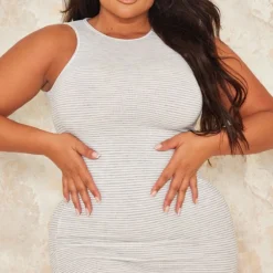 Plus Robe Moulante Grise à Rayures Et Dos Nageur 9 Plus Robe Moulante Grise à Rayures Et Dos Nageur -Jolie Vêtue Soldes Magasin ee2030cf342e8b68f09e0c2e2193373c97c6cc4e cnd8763 4