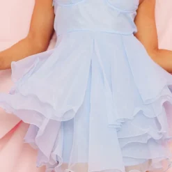 Robe Patineuse Bleu Minéral En Organza à Bretelles épaisses Et Superpositions -Jolie Vêtue Soldes Magasin ee4f65aeba57a9a79410fdab425b3e6388a653d5 cnc3044 4