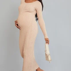 Maternité Robe Moulante De Grossesse Longue En Maille Tricot Avoine à Nouer Derrière -Jolie Vêtue Soldes Magasin ee618b72fd6817ec5719db4a2f92e2417da93a19 cna5400 3