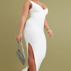 Shape Robe Longue Crème Moulante Sans Manches à Buste Froncé -Jolie Vêtue Soldes Magasin ee6dc2e5acdb1ddeea016880a51ca114b8d4ed2d cnc1755 3